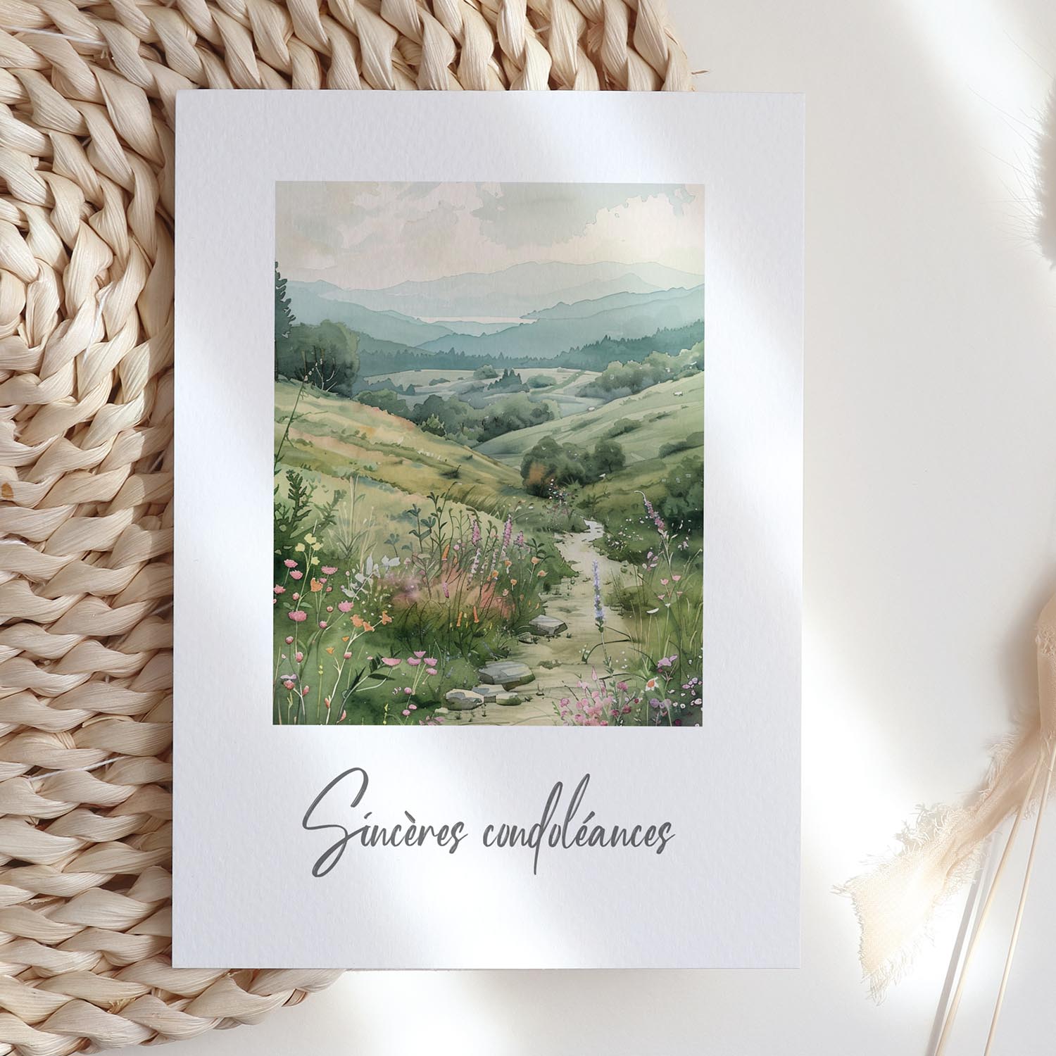 Carte condoléances paysage nature – Chemin apaisant