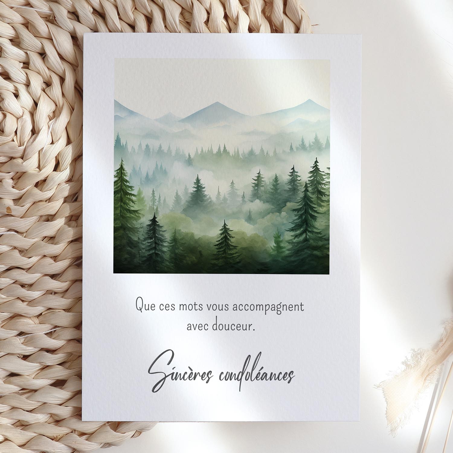 Carte condoléances paysage nature – Mots doux apaisants