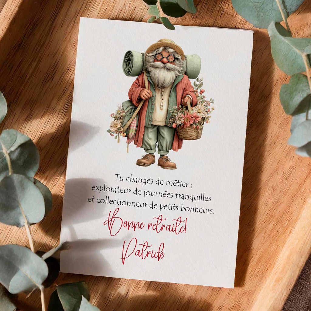 Carte retraite poétique personnalisée – Bonne retraite avec prénom | Message doux et inspirant