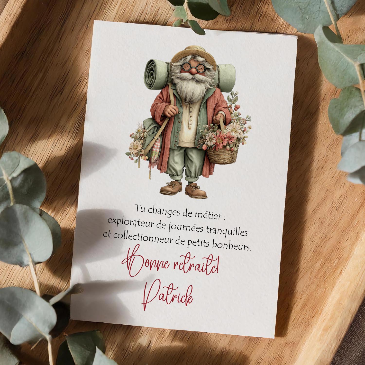 Carte retraite poétique personnalisée – Bonne retraite avec prénom | Message doux et inspirant