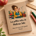 Carnet maîtresse personnalisé – Illustration maîtresse d’école