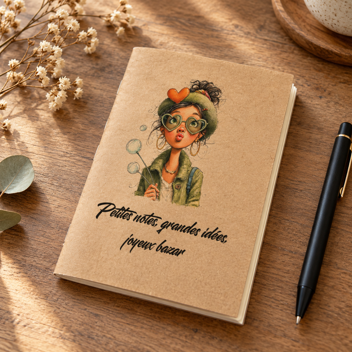 Petit carnet de notes A6 kraft – Petites notes, grandes idées, joyeux bazar