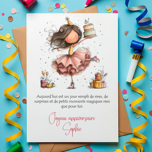 Carte anniversaire personnalisée – Joyeux anniversaire magique | Carte élégante et poétique avec prénom