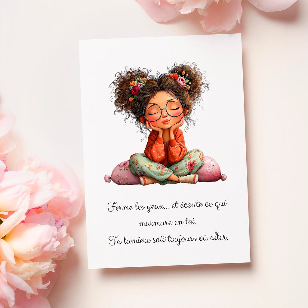 Carte message inspirant – Intuition et confiance en soi | Carte poétique et apaisante