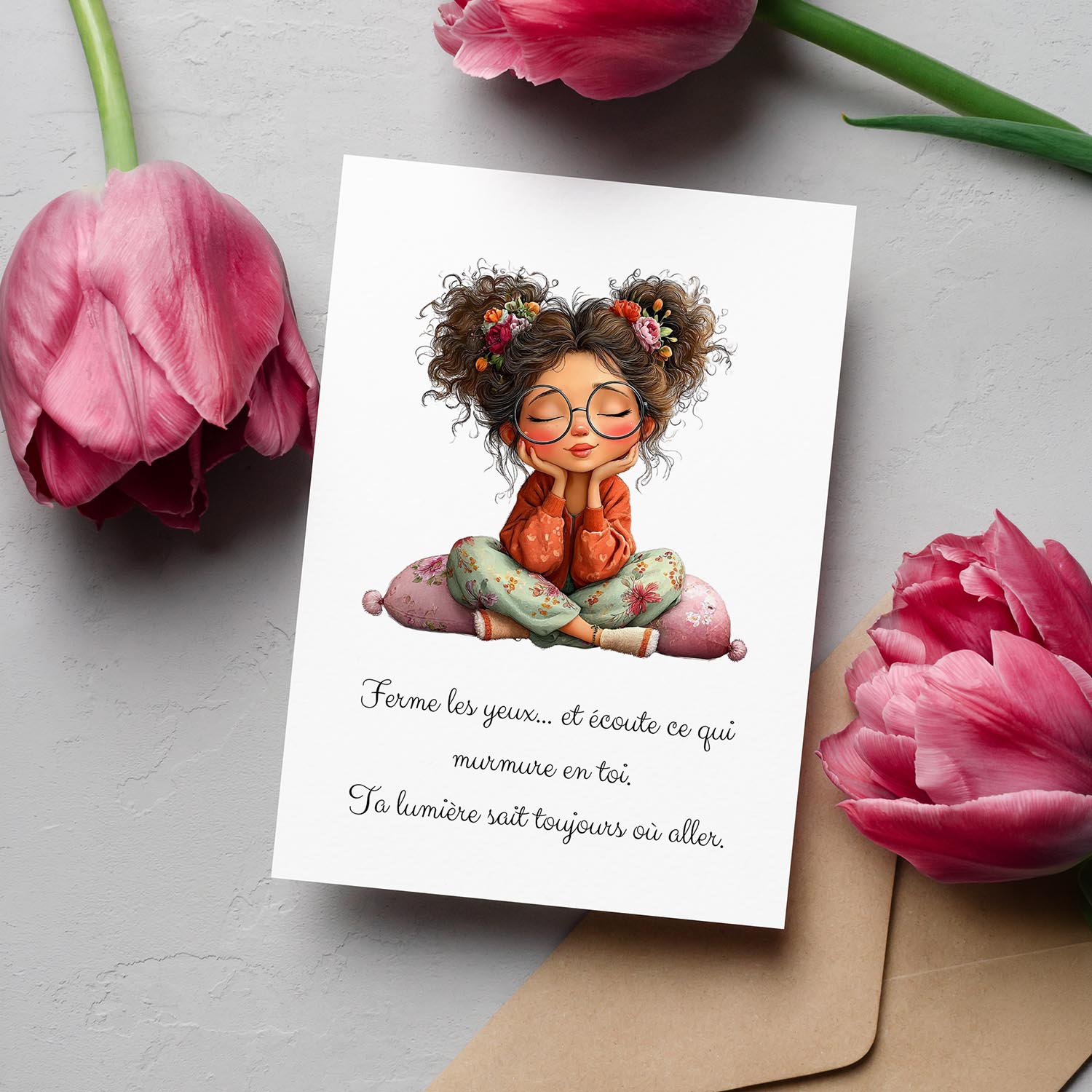 Carte message inspirant – Intuition et confiance en soi | Carte poétique et apaisante